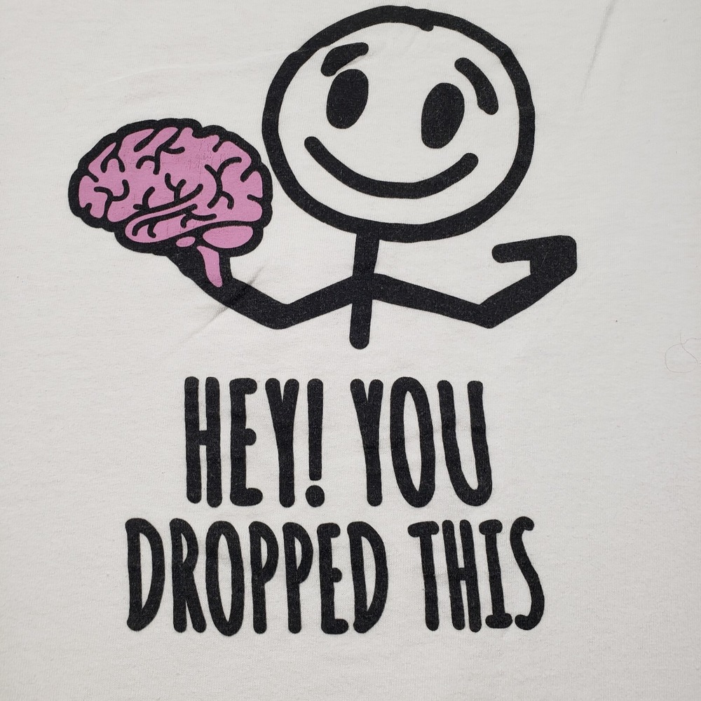 DOM Shirt Mens 2XL White Short Sleeve Tee "Hey You Dropped This"